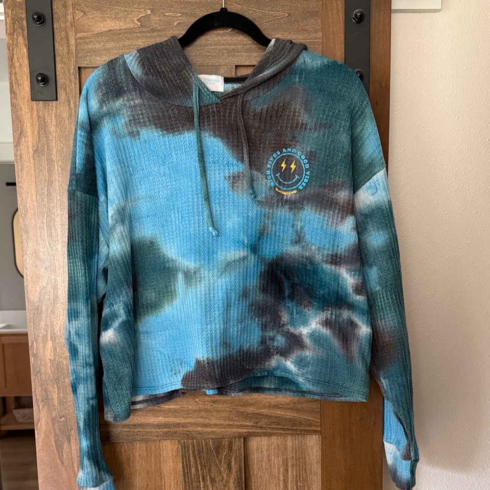 Burn Boot Camp Waffle Knit Tie-Dye Women's Crop Hoodie